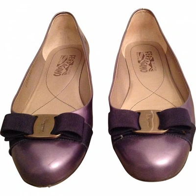 Pre-owned Ferragamo Leather Ballet Flats