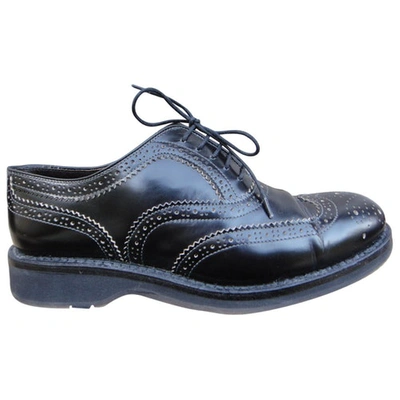 Pre-owned Heschung Patent Leather Lace Ups In Black