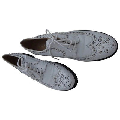Pre-owned Claudie Pierlot Leather Lace Ups In White