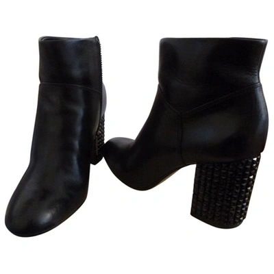 Pre-owned Michael Kors Leather Ankle Boots In Black