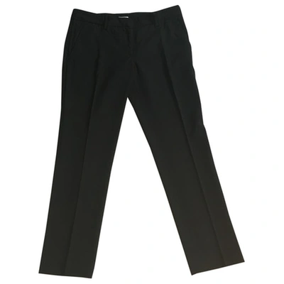 Pre-owned Miu Miu Wool Trousers In Black