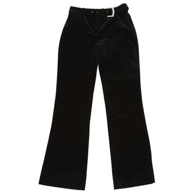Pre-owned Alberta Ferretti Velvet Large Pants In Black