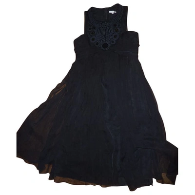 Pre-owned Paule Ka Silk Mid-length Dress In Black