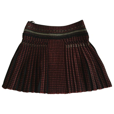 Pre-owned Roberto Cavalli Wool Mini Skirt In Red