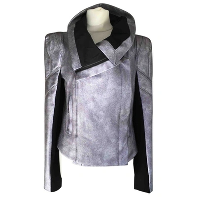 Pre-owned Bcbg Max Azria Short Vest In Silver