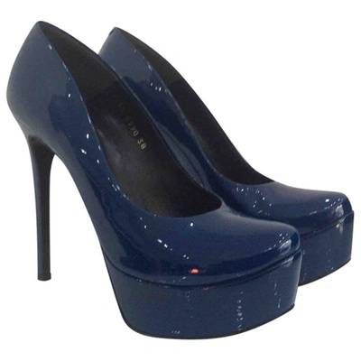 Pre-owned Walter Steiger Patent Leather Heels In Navy
