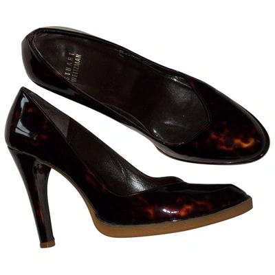 Pre-owned Stuart Weitzman Patent Leather Heels In Brown