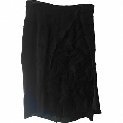 Pre-owned Saint Laurent Silk Mid-length Skirt In Black