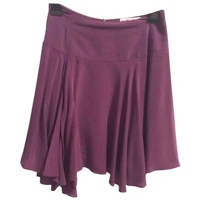 Pre-owned See By Chloé Silk Mid-length Skirt In Burgundy