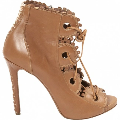 Pre-owned Tabitha Simmons Leather Sandals In Camel