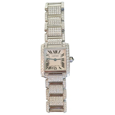 Pre-owned Cartier Tank Franã§aise White Gold Watch In Grey