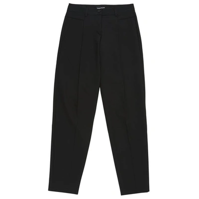 Pre-owned Emporio Armani Wool Straight Pants In Black