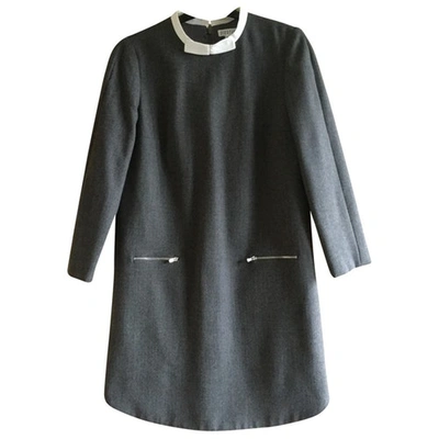 Pre-owned Claudie Pierlot Wool Mid-length Dress In Grey