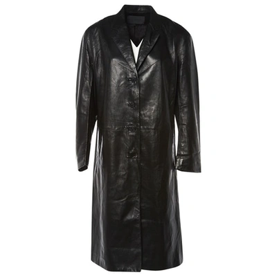 Pre-owned Donna Karan Leather Jacket In Black