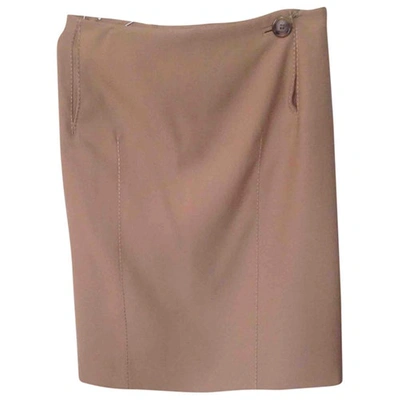 Pre-owned Louis Vuitton Wool Mid-length Skirt In Camel
