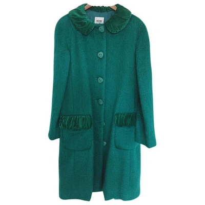 Pre-owned Moschino Cheap And Chic Wool Coat In Turquoise