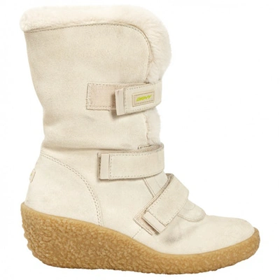 Pre-owned Dkny Snow Ankle Boots In Ecru
