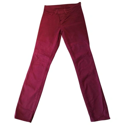 Pre-owned J Brand Burgundy Cotton Jeans