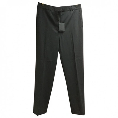 Pre-owned Alexander Wang Wool Straight Pants In Black