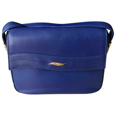Pre-owned St Dupont Leather Crossbody Bag In Blue