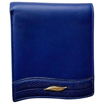 Pre-owned St Dupont Leather Wallet In Blue