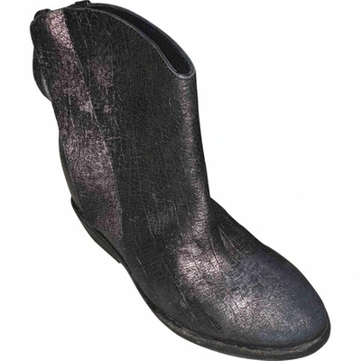 Pre-owned Cinzia Araia Leather Cowboy Boots In Silver