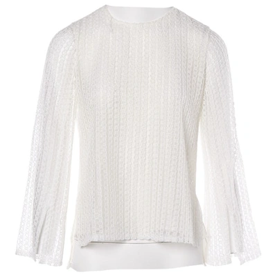 Pre-owned Adam Lippes White Polyester Top