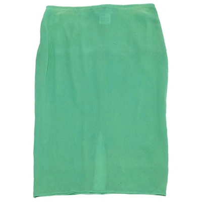 Pre-owned Costume National Silk Mid-length Skirt In Green