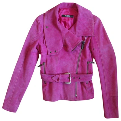 Pre-owned Versace Biker Jacket In Pink