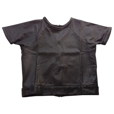 Pre-owned Rag & Bone Leather T-shirt In Black