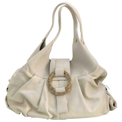 Pre-owned Bulgari Leather Handbag In White