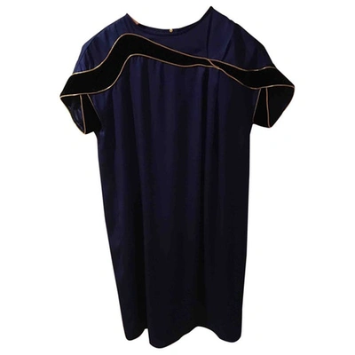 Pre-owned Hoss Intropia Silk Dress In Blue