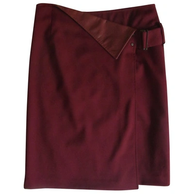 Pre-owned Atos Lombardini Wool Skirt In Burgundy