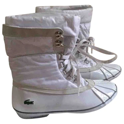 Pre-owned Lacoste Cloth Boots In White