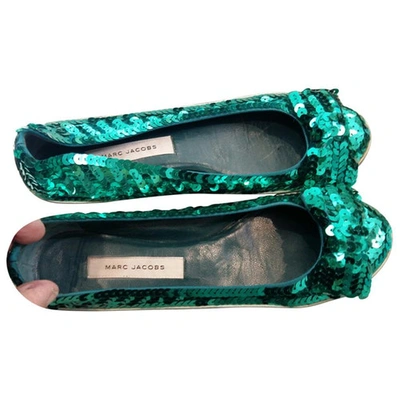 Pre-owned Marc Jacobs Leather Ballet Flats In Green