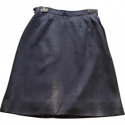 Pre-owned Saint Laurent Wool Mid-length Skirt In Navy