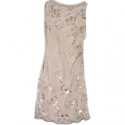 Pre-owned Valentino Silk Dress In Beige