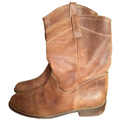 Pre-owned Tatoosh Leather Ankle Boots In Camel