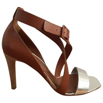 Pre-owned Paule Ka Leather Sandals In Camel