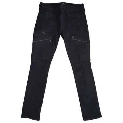 Pre-owned Hudson Black Cotton - Elasthane Jeans