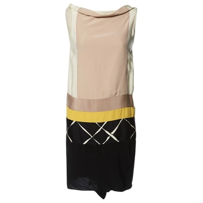 Pre-owned Vionnet Silk Mid-length Dress In Ecru