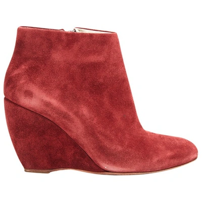 Pre-owned Rupert Sanderson Ankle Boots In Burgundy
