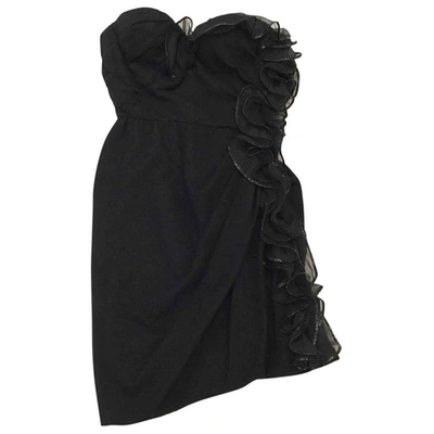 Pre-owned Ermanno Scervino Wool Mini Dress In Black
