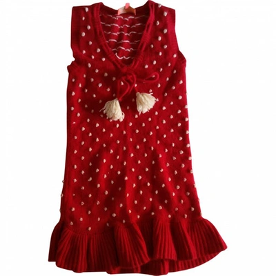 Pre-owned Manoush Wool Mini Dress In Red
