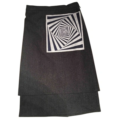 Pre-owned Dries Van Noten Wool Mid-length Skirt In Grey