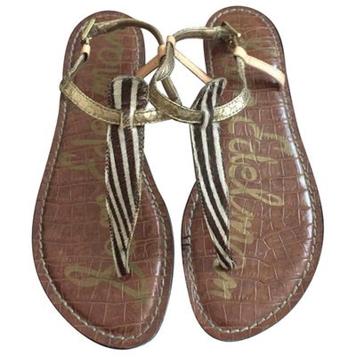 Pre-owned Sam Edelman Pony-style Calfskin Flip Flops In Other
