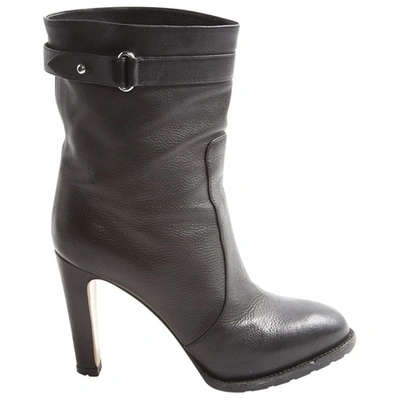 Pre-owned Gianvito Rossi Leather Ankle Boots In Black