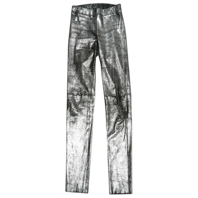 Pre-owned Joseph Silver Suede Trousers