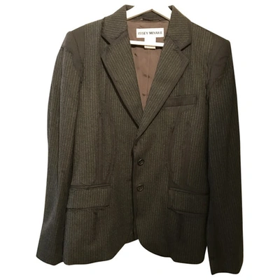 Pre-owned Issey Miyake Wool Blazer In Grey