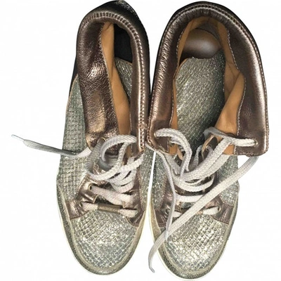 Pre-owned Jimmy Choo Leather Trainers In Gold